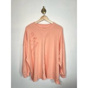 Aerie Coral Summer Sunset Oversized Pullover
